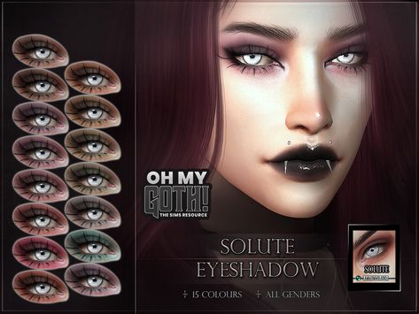 The Sims Resource - Oh My Goth - Solute Eyeshadow Sims 4 Cc Goth, Vampire Clothes, Makeup Cc, Sims 4 Cc Makeup, Goth Hair, Sims 4 Characters, Sims 4 Downloads, Sims4 Clothes, Sims 4 Cc Packs