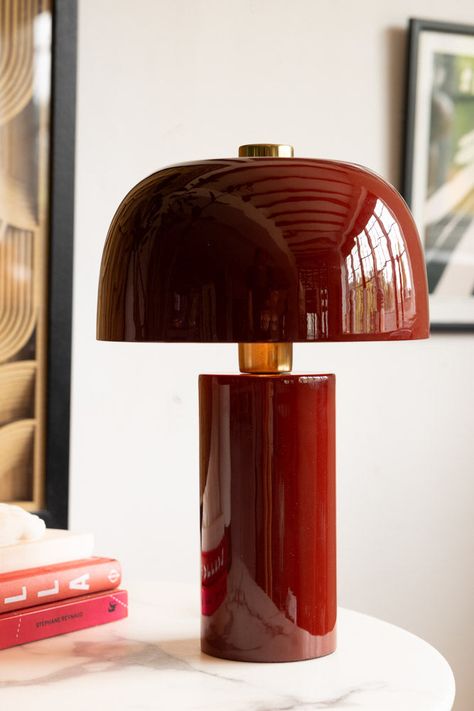 Lighting | Rockett St George Pop Of Red Interior Design, Lampe Art Deco, Contemporary Table Lamp, Fabric Ceiling, Red Table Lamp, Red Lamp, Home Mood Board, Rockett St George, Bedside Table Lamp