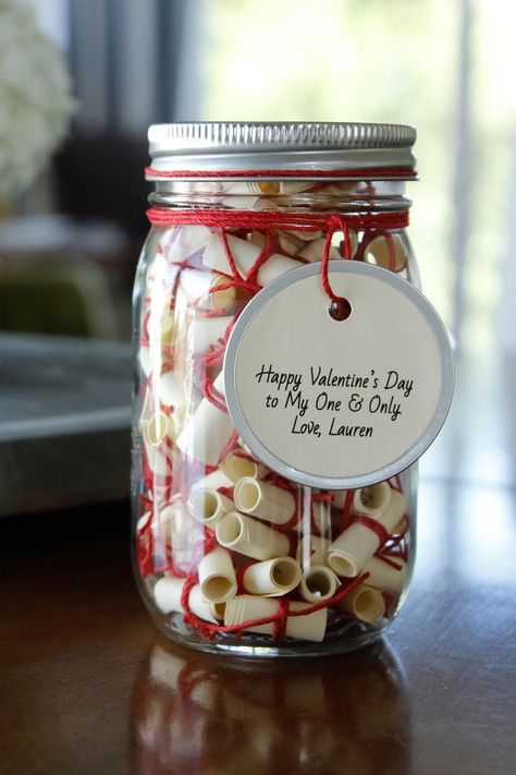 Jar With Notes, Notes In A Jar, Valentines Notes, Message Jar, Wish Jar, Valentine Notes, Happy Jar, Love Jar, Reasons Why I Love You