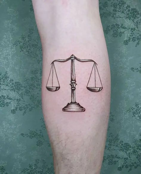 Balance Scale Tattoo Design, Libra Tattoo Scales, Scales Tattoo Design, Scale Tattoo Design, Libra Scale Tattoo, Scales Tattoo, Point Tattoo, Libra Tattoos, Balance Tattoo