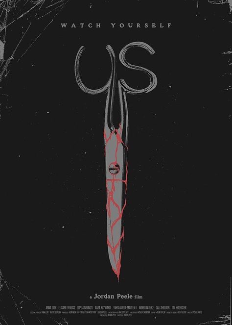 Iconic Movie Posters Graphic Design, Horror Movie Poster Design, Alternative Movie Posters Graphic Design, Us Movie Poster, Us 2019, Us Movie, This Is Us Movie, Film Posters Art, Jordan Peele