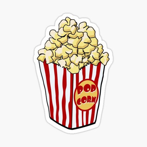 Foodie Stickers, Cartoon Popcorn, Popcorn Stickers, Popcorn Bag, Bag Sticker, Stickers Cool, Sushi Love, Apple Stickers, Popcorn Bags