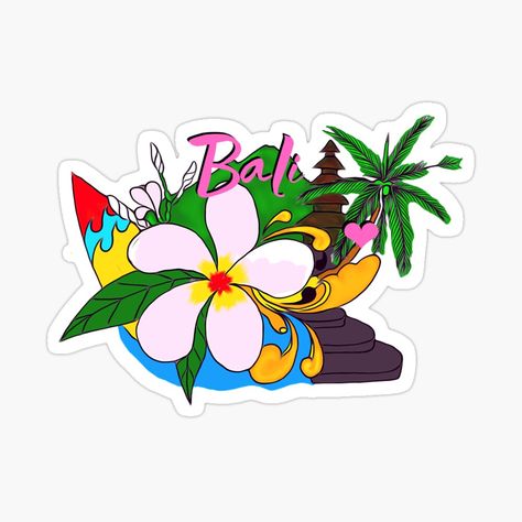 Island Stickers, Surf Stickers, Bali Island, Tropical Island, Tropical Islands, Cool Stickers, Top Artists, More Fun, Sticker Design