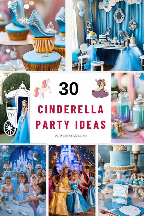 Create a magical Cinderella-themed party with royal decor, princess costumes, and enchanting treats. Perfect for a fairy tale birthday that your little one will treasure! 👑
#CinderellaParty #PrincessParty #FairyTaleBirthday #KidsParty #DisneyPrincess Cinderella Bday Party, Cinderella Second Birthday, Disney Castle Party, Cinderella Birthday Party Games, Prek Prom, Cinderella Party Games, Fairy Tale Decorations, Cinderella Birthday Party Theme, Cinderella Theme Birthday Party