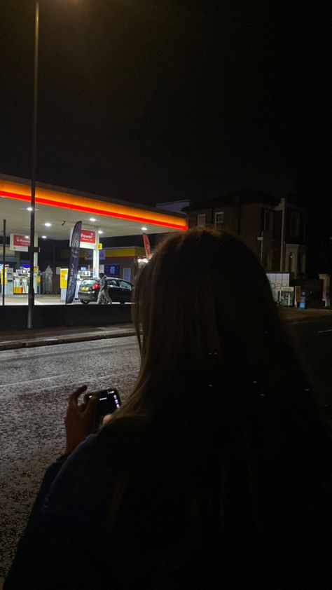 Shell Gas Station Aesthetic, Gas Station Night Aesthetic, Car At Gas Station At Night, Late Night Gas Station Aesthetic, Gas Station Photoshoot Night, Gas Station At Night, Speedway Gas Station, Gas Station Photoshoot, Broken Iphone Screen