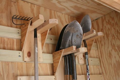 Officine In Garage, French Cleat Storage, Shed Organization, Yard Tools, Garage Shed, Into The Wood, Garden Tool Storage, French Cleat, Diy Garage Storage