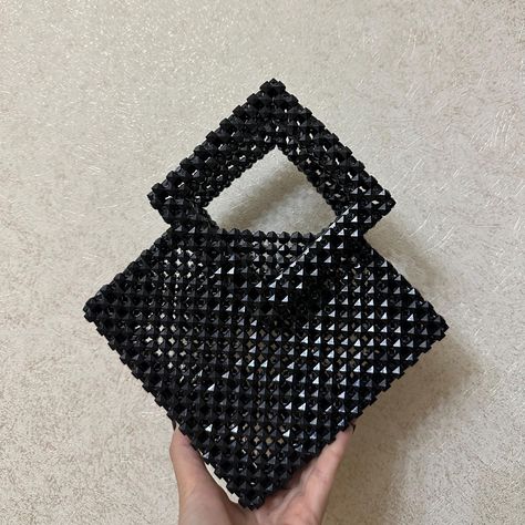 Black crystal beads handbag Beaded bag Unique unusual bag Formal events shiny clutch Evening bag Square bag hand beaded Christmas gift woman by Garust on Etsy Beads Handbag, Jeweled Bag, Crystal Bags, Pearl Bag, Beaded Bag, Beaded Handbag, Beaded Bags, Christmas Gifts For Women, Square Bag