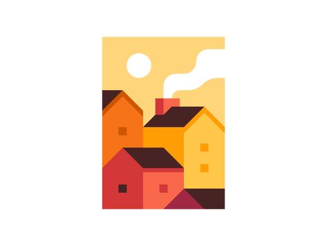 Rooftops by Alex Pasquarella for Canopy on Dribbble Alex Pasquarella, الفن الرقمي, Rooftop Design, Posca Art, House Illustration, Art Texture, Affinity Designer, Nature Art Painting, Rooftops