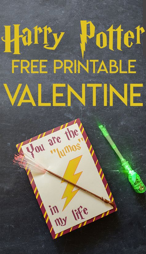 Valentines Day Harry Potter, Free Printable Harry Potter, Harry Potter Printable, Harry Potter Lightning, Printable Harry Potter, Glow Stick Valentine, Harry Potter Valentines, Classe Harry Potter, Harry Potter Printables Free