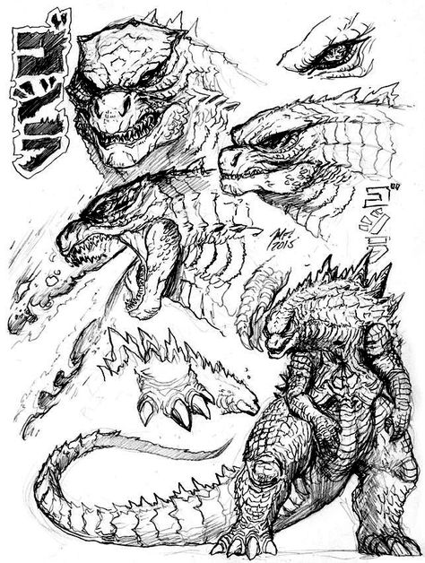 The Thing Creature, Godzilla Oc, Godzilla Reference, Shin Godzilla Sketch, Godzilla Comic Art, Godzilla Sketch, God Zilla Drawing, Godzilla Design, Draw Godzilla