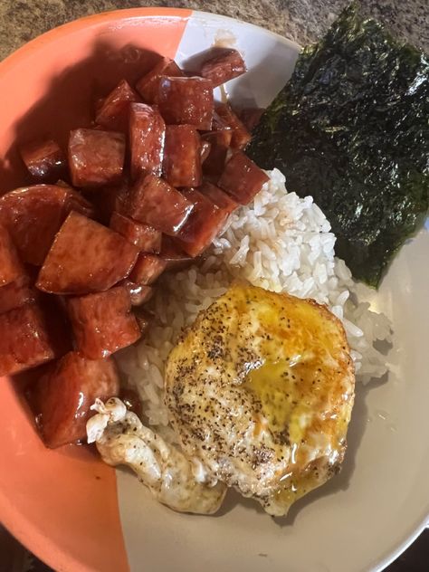 Spam Eggs And Rice, Rice With Seaweed, Eggs And Rice, Rice