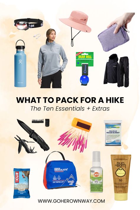 Multi Day Hike Packing List, Must Have Items For Hiking, Hiking Starter Pack, Capsule Wardrobe Hiking Travel Packing, Hicking Essential, Hiking Preparation, Hiking Trip Packing List, Hiking Essentials For Women, Hiking Backpack Essentials