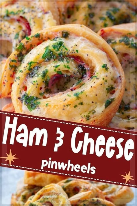 Ham Cheese Pinwheels, Ham Appetizers, Ham Pinwheels, Crescent Roll Appetizers, Ham And Cheese Roll Ups, Ham Rolls, Cream Cheese Pinwheels, Ham And Cheese Pinwheels, Black Forest Ham