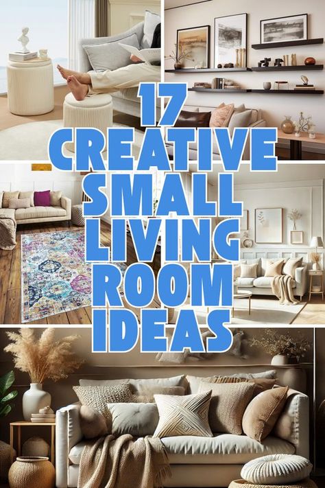 Struggling to make your tiny living room feel spacious and stylish? When I first tackled the challenge of a small space, I quickly realized every inch matters! From picking dual-purpose furniture to maximizing natural light, I’ve rounded up my 17 favorite tricks to transform any compact living area. Whether it’s layering textures, using mirrors for depth, or adding a bold accent piece, these tips will help make your space feel bigger, brighter, and oh-so-cozy! Ideas For A Small Living Room, Maximizing Small Spaces Living Room, Furniture For A Small Living Room, Small Den Ideas Tiny Spaces, Small Home Decorating, Small Space Living Room Ideas Tiny Apartments, Small Seating Area In Living Room, Living Room Small Spaces Ideas, Sectional For Small Living Room