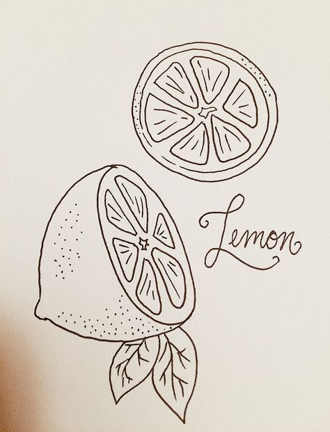 Aesthetic Sharpie Drawings, Cute Drawings Of Fruit, Lemon Aesthetic Drawing, Lemon Doodle Drawing, Sharpie Pen Art, Fruit Drawing Aesthetic, Lemon Cartoon Drawing, Fun Drawing Ideas Doodles, Simple Fruit Drawings