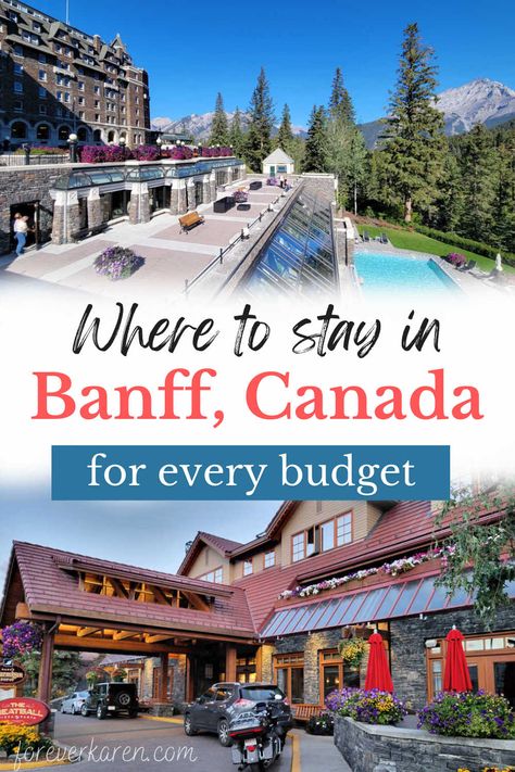 Accommodation in Banff National Park is plentiful but expensive in summer. Choose from luxury stays at the Fairmont hotels or budget-friendly inns and cabins with kitchenettes and cozy fireplaces. To save money, plan to stay in Banff off-season when you can save 50% on hotel stays. Banff Hotels Resorts, Banff Hotel, Banff Hot Springs, Canadas Wonderland, Canada Trip, Canada Photography, Banff Canada, Fairmont Hotel, Beautiful Canada