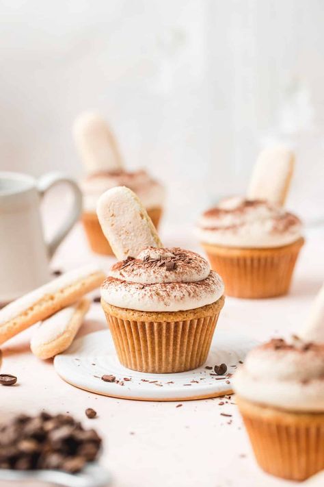 These fluffy tiramisu cupcakes are soaked with a coffee and Kahlua mixture and then topped with a creamy mascarpone frosting and a dusting of cocoa powder! It's a combo of my two favorite desserts for the most decadent Italian-inspired treat! Iced White Chocolate Mocha Starbucks, White Chocolate Mocha Starbucks, Cornbread Cupcakes, Espresso Cupcakes, Iced White Chocolate Mocha, Cake Flour Substitute, Tiramisu Cupcakes, Sage Recipes, White Chocolate Sauce