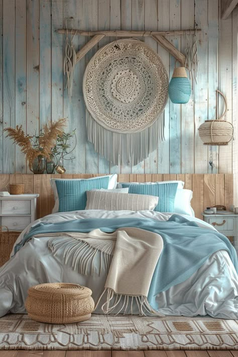 29 Beachy Boho Bedroom Ideas to Channel Coastal Bliss - My Elegant Home Boho Beach Bedroom, Beachy Boho Bedroom, Boho Coastal Bedroom, Ocean Bedroom, Boho Decorating, Ocean Themed Bedroom, Beachy Bedroom, Beach Themed Bedroom, Boho Bedroom Ideas