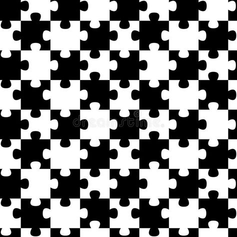 Jigsaw puzzle pieces seamless background pattern. Black and white puzzle pieces , #AFF, #seamless, #background, #pieces, #Jigsaw, #puzzle #ad Puzzle Illustration Design, Puzzle Aesthetic, Tile Illustration, Optical Illusions Drawings, Tessellation Patterns, 3d Geometric Shapes, Puzzle Pattern, Jigsaw Puzzles Art, How To Read More