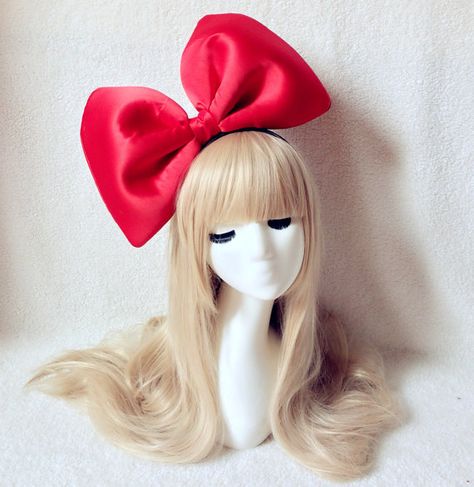 . Kiki Costume, Kiki Cosplay, Red Bow Headband, Hair Accessories Red, Giant Bow, Red Hair Bow, Big Bow Headband, Big Hair Bows, Headpiece Diy