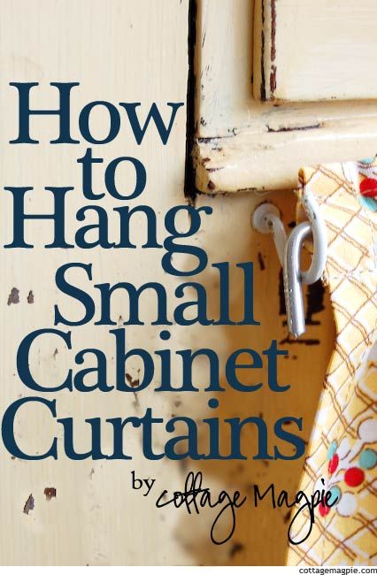 Cabinet Curtains, Cheap Curtain Rods, Custom Jewelry Ideas, Cheap Curtains, Small Kitchen Decor, How To Hang, Small Cabinet, Diy Cabinets, Vintage Cabinets