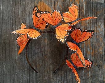 Butterfly Crown, Butterfly Costume, Tangerine Dream, Fest Outfits, Diy Kostüm, Orange Butterfly, Feather Painting, Largest Butterfly, Halloween 2018