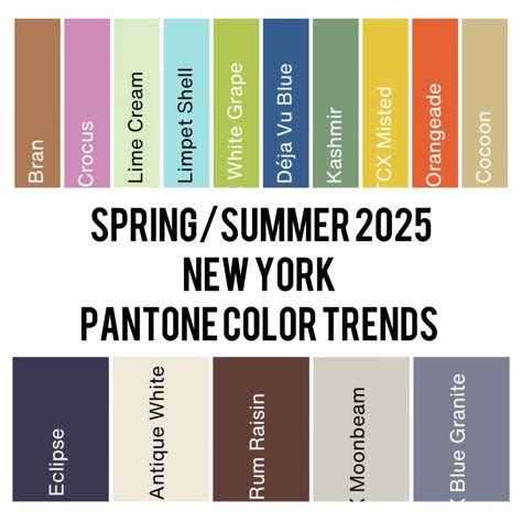 Discover the Spring / Summer 2025 NEW YORK Pantone Color Trends Spring 2025 Pantone Colors, Spring Summer Fashion Colors 2025, Pantone Trends 2025, Spring Summer 2025 Color Trends, Pantone Color 2025, Pantone 2025 Color Of The Year, 2025 Color Trends Fashion, Spring 2025 Color Trends, Pantone 2025 Color Trends