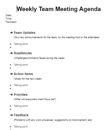 Free sample 6 handy meeting agenda templates for your next meeting creative team brainstorming session agenda template sample. Creative team brainstorming session agenda template, When conducting meetings, it's best to have a meeting agenda template. This is a guide to have a ... Team Brainstorming, Team Meeting Agenda, Employee Performance Review, Business Agenda, Effective Meetings, Estimate Template, Launch Plan, Meeting Agenda Template, Meeting Agenda