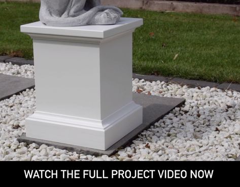 New video of me making a Modern Pedestal/Plinth for a statue in our house. It’s a simple build that has a really clean look. Follow the link to see how it's made!  #modern #deisgn #statue #woodworking #diy #howto Diy Outdoor Pedestal Stand, Diy Wooden Pedestal Stand, Statue Pedestal, Diy Planters Pots, Plant Pedestal, Diy Pedestal, Modern Statue, Plinth Blocks, Side Yard Landscaping