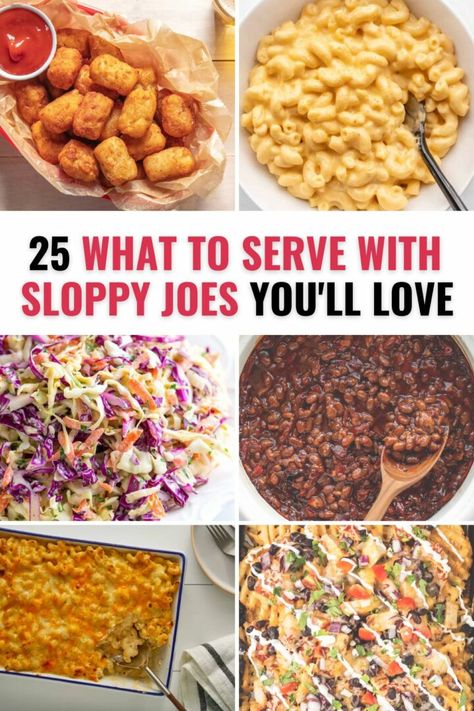 Sloppy Joes Side Dishes, What Goes With Sloppy Joes Sides, Sides To Go With Sloppy Joes, Sloppy Joe Side Dishes Ideas, Sides For Sloppy Joes Meals, Sides With Sloppy Joes, What To Serve With Sloppy Joes, Sloppy Joes Sides, Sloppy Joe Side Dishes