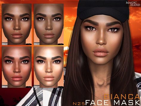 Sims Face Mask, Sims4 Face Mask, Sims 4 Face Mask Cc, Sims 4 Cc Face Mask, Sims 4 Face Mask, Sims 4 Skin Cc, Contoured Makeup, Brown Face Mask, Sims 4 Skin