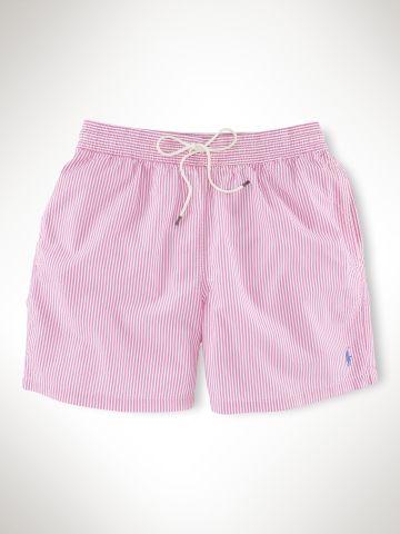 in love. Cheap Pink Swim Trunks, Playful Pink Swim Trunks For Summer, Fitted Pink Short Swim Trunks, Beachy Shorts, Pink Beachwear Swim Trunks With Built-in Shorts, Playful Pink Swim Trunks, Mens Beach Style, Pink Seersucker, Mens Shorts Outfits