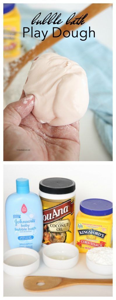 Kid Activity Ideas] Homemade Bubble Bath Play Dough Recipe Fun Diy Kids Crafts, Diy Lush, Soap Dough, Kids Play Dough, Homemade Baby Gifts, Play Dough Recipe, Homemade Bubbles, Bath Stuff, Kids Baking