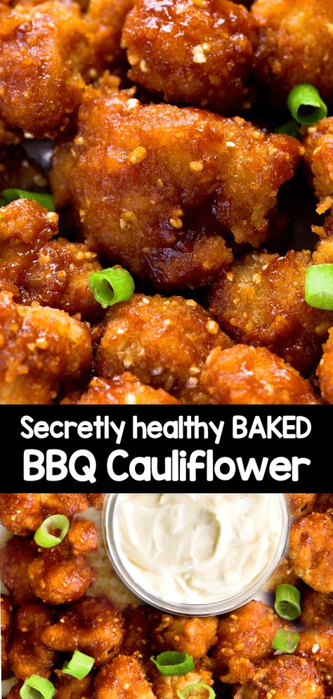 How to make healthy easy roasted barbecue cauliflower Barbecue Cauliflower, Bbq Cauliflower Wings, Bbq Cauliflower, Chickpea Curry Recipe, Vegan Peanut Butter Cookies, Honey Bbq Sauce, Cauliflower Dishes, Cauliflower Wings, Avocado Salad Recipes