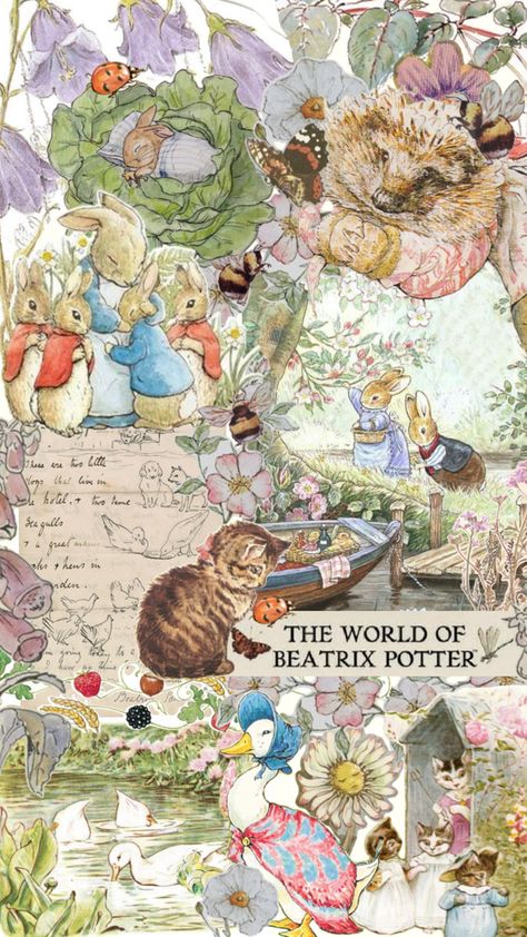 Beatrix Potter themed iPhone wallpaper Beatrix Potter Wallpaper, Illustrations Wallpaper, Beatrix Potter Illustrations, Susan Wheeler, Fantasy Life, Ipad Background, Phone Wallpaper Patterns, Beautiful Backgrounds, Beatrix Potter