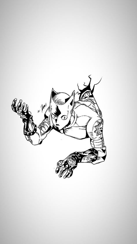 Wallpaperjojo Jojo's Bizarre Adventure Tattoos, Jjba Black And White, Killer Queen Jojo Wallpaper, Jojo Black And White, Jojo Poster, Jojo Doodles, Jojo Manga Panels, Killer Queen Jojo, Jojo Tattoo