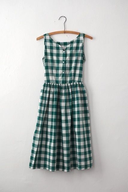 Moda Vintage, Gingham Dress, Mode Vintage, Mode Inspiration, Green And White, Pretty Dresses, Pretty Outfits, Dress To Impress, Style Me