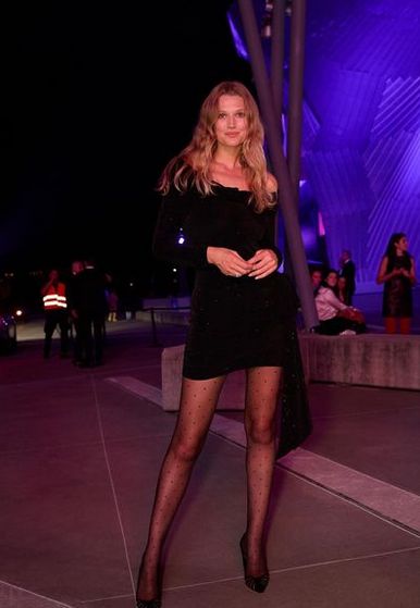 Toni Garrn Wearing Polka Dot Tights Dot Tights Outfit, Polka Dot Tights Outfit, Polka Dot Tights, Toni Garrn, Fashion Tights, Tights Outfit, Womens Tights, Polka Dot, Polka Dots