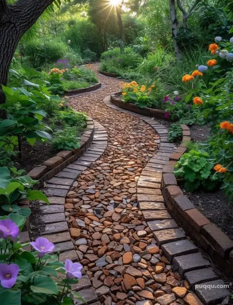 Pathway Decoration, Backyard Deck Ideas, Creative Backyard, Backyard Walkway, Side Yard Landscaping, Brick Walkway, Easy Hacks, Backyard Greenhouse, Garden Walkway