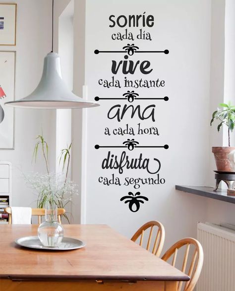 Vinilos Decorativos De Pared Frases - Personalizados Y Más!! - $ 162,00 en Mercado Libre Interior Deco, Boho Home, In Spanish, Home Deco, Home Design, Wall Stickers, Diy And Crafts, Home Diy, Sweet Home