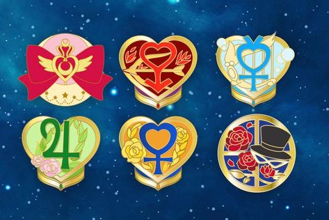 Sailor Moon Symbols, Girl Symbol, Moon Cutout, Sailor Moon Pin, Sailor Moon Merchandise, Magical Dorémi, Sailor Moon Girls, Astrological Symbols, Sailor Senshi