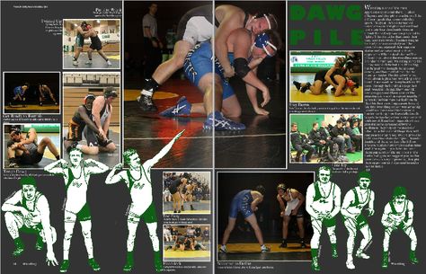 wrestling layout, yearbook layouts, sports, state champions, virgin valley high school Wrestling Yearbook Spread, Yearbook Superlatives, Photo Yearbook, Yearbook Template, Yearbook Spreads, Boise State University, Yearbook Layouts, Yearbook Pages, Wrestling Posters