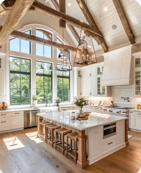 Barn House Kitchen, Castle House Design, Kitchen Floor Plan, Country Kitchen Ideas, Large Open Kitchens, Fairytale House, Fancy Kitchens, Country Vibes, Cozy Summer