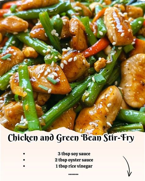 Momy Cooks | Chicken and Green Bean Stir-Fry 🍗🥢 | Facebook Chicken Green Bean Stir Fry, Green Beans Stir Fry, Chicken And Green Bean, Green Bean Stir Fry, Beans Stir Fry, Bean Stir Fry, Chicken And Green Beans, Best Ever Chicken, Comfort Recipes