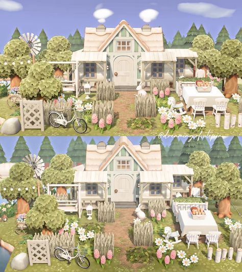 Cottagecore Animals, Happy Home Paradise, Cottagecore Animal Crossing, Cottage Core Home, Cottage Core House, Pink Island, Acnh Cottagecore, Spring Cottage, Animal Crossing 3ds