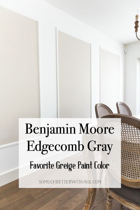 Edgecomb Gray by Benjamin Moore - My Favorite Greige Paint Color | So Much Better With Age Griege Paint, Greige Paint Color, Benjamin Moore Edgecomb Gray, Edgecomb Gray, Greige Paint Colors, Greige Paint, Paint Colors Benjamin Moore, Sherwin Williams Paint Colors, Grey Paint Colors