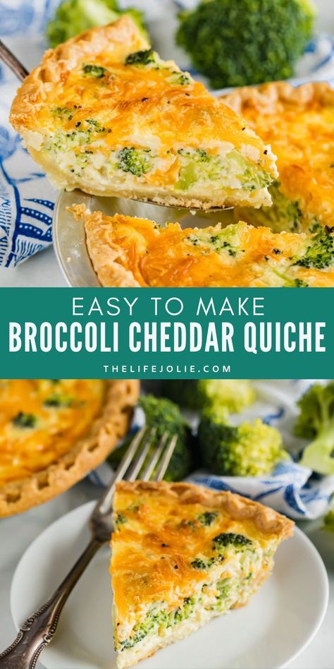 Bacon Broccoli Quiche, Cheddar Cheese Quiche, Broccoli And Cheddar Quiche, Broccoli Cheese Quiche, Quiche Pie Crust, Broccoli Quiche Recipes, Vegetable Quiche Recipes, Broccoli Cheddar Quiche, Cheddar Quiche