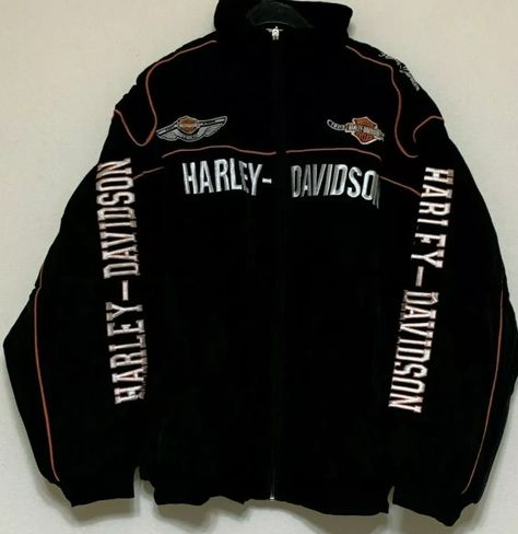 Harley Davidson Jackets Women, Harley Jacket, Vintage Racing Jacket, Black And White Words, Fashion Bella, Racing Jackets, Harley Davidson Jacket, Stylish Hoodies, Casual Outfit Inspiration