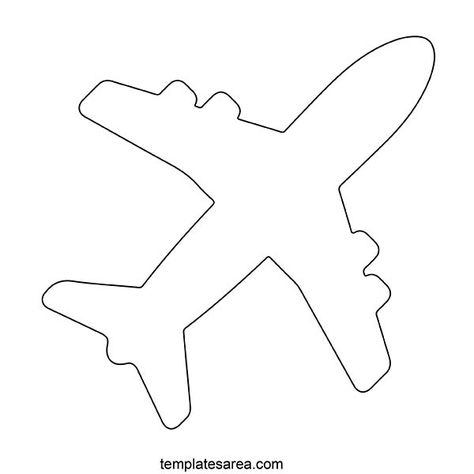 Free printable airplane silhouette template. Airplane pattern for cut out. Airplane Outline, Paper Airplane Template, Airplane Quilt, Coloring Crafts, Party Image, Free Applique Patterns, Airplane Silhouette, Hunting Birthday, Small Airplanes