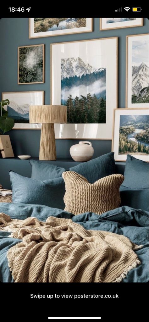 Bedroom Inspirations Blue, Blue And Cream Bedroom, Tan Bedroom, Taupe Bedroom, Light Blue Bedroom, Blue Gray Bedroom, Beige Room, Earthy Bedroom, Blue Bedroom Decor